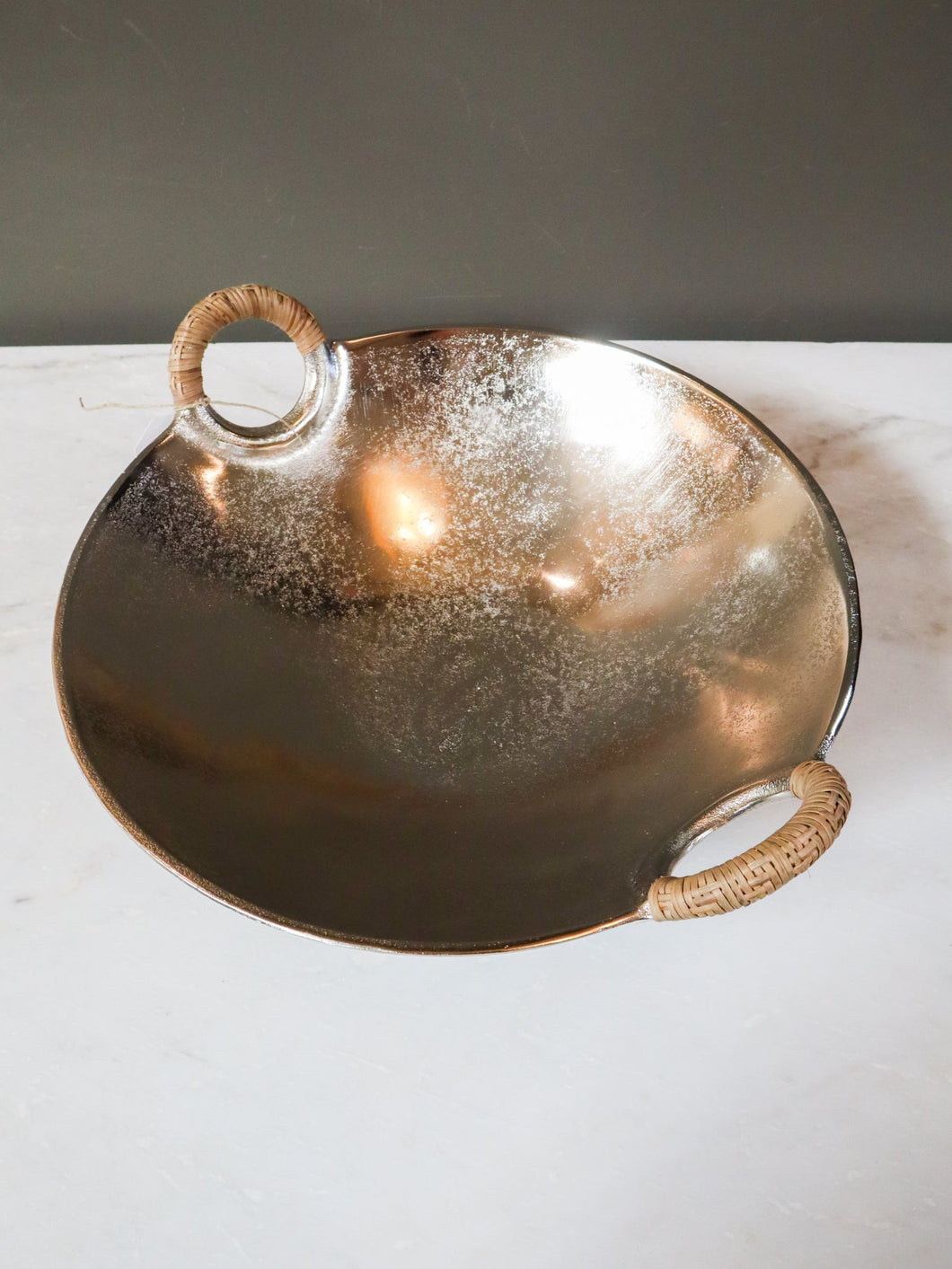 Aluminum Bowl With Rattan Handle-BM