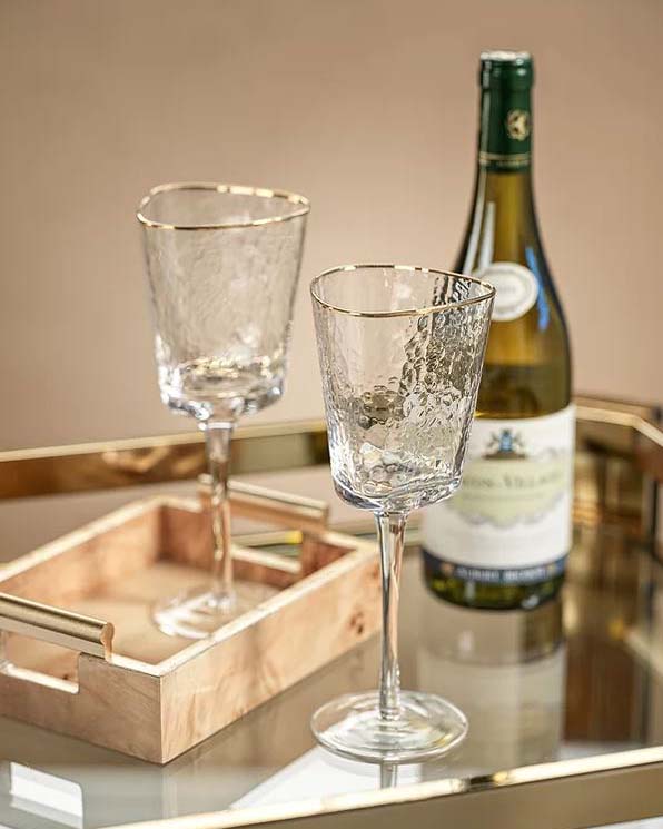 Gold Rim Wine Glasses-PL
