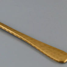 Load image into Gallery viewer, Long Gold Hammered Spoon-BE
