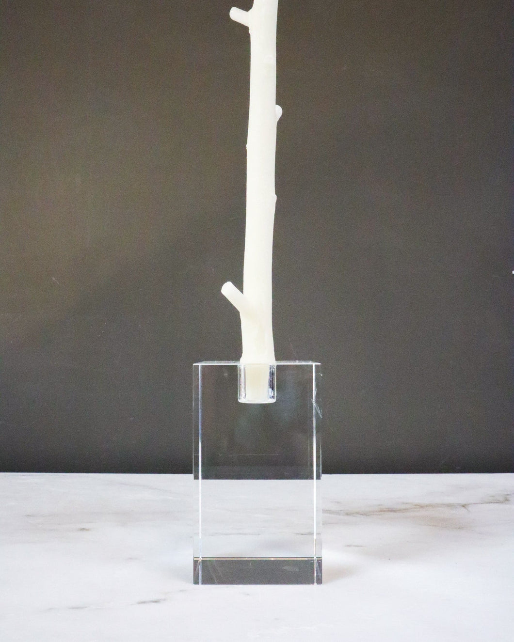 Glass Candle Holder, Rectangular-BK