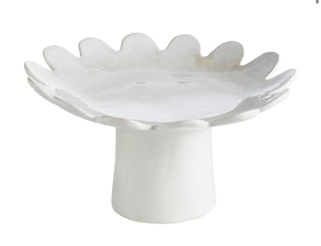 Scalloped Pedestal Tray-BE