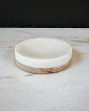 Load image into Gallery viewer, Marble Soap Dish, Wood Base
