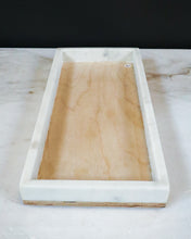 Load image into Gallery viewer, Marble Tray - Long, Wood Base
